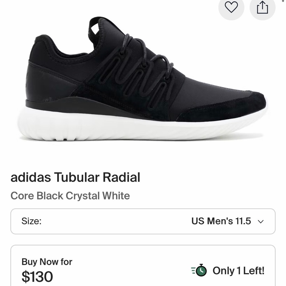 Adidas Black and White Tubular Nova Sneakers